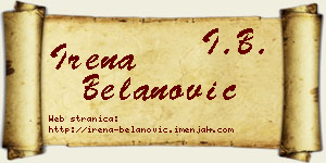 Irena Belanović vizit kartica